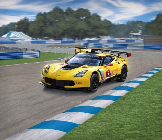 Plastikový model závodního auta Corvette C7.R